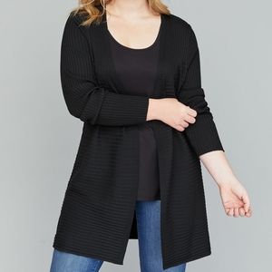 LANE BRYANT MIXED-RIBBED OVERPIECE SWEATER